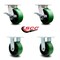 Service Caster 5 Inch Kingpinless Green Poly on Steel Wheel Caster Brakes 2 Rigid SCC, 2PK SCC-KP30S520-PUR-GB-SLB-2-R-2 - alternate 4